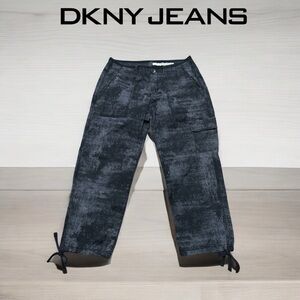 DKNY Jeans, Textured Capris With Ties, Size 4, Black & Gray